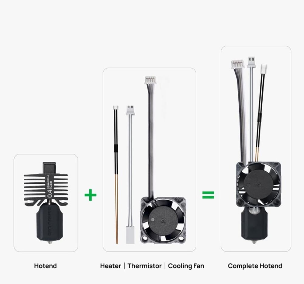 Bambu Lab X1 Serisi 0.4mm Hotend Seti-Sertleştirilmiş Çelik-FAH001