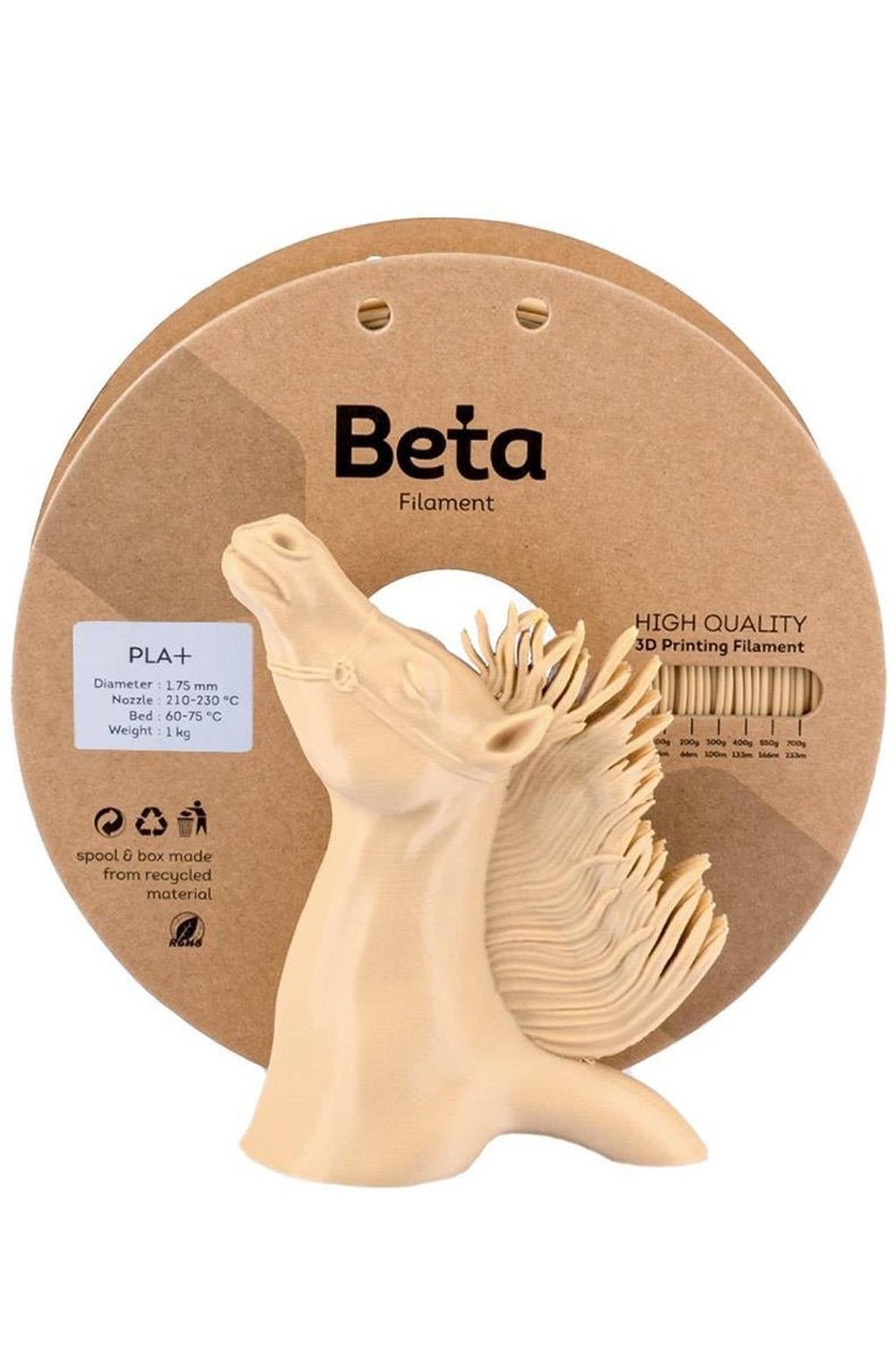 Beta PLA Plus Filament  Naturel Ten 1.75mm 1000gr