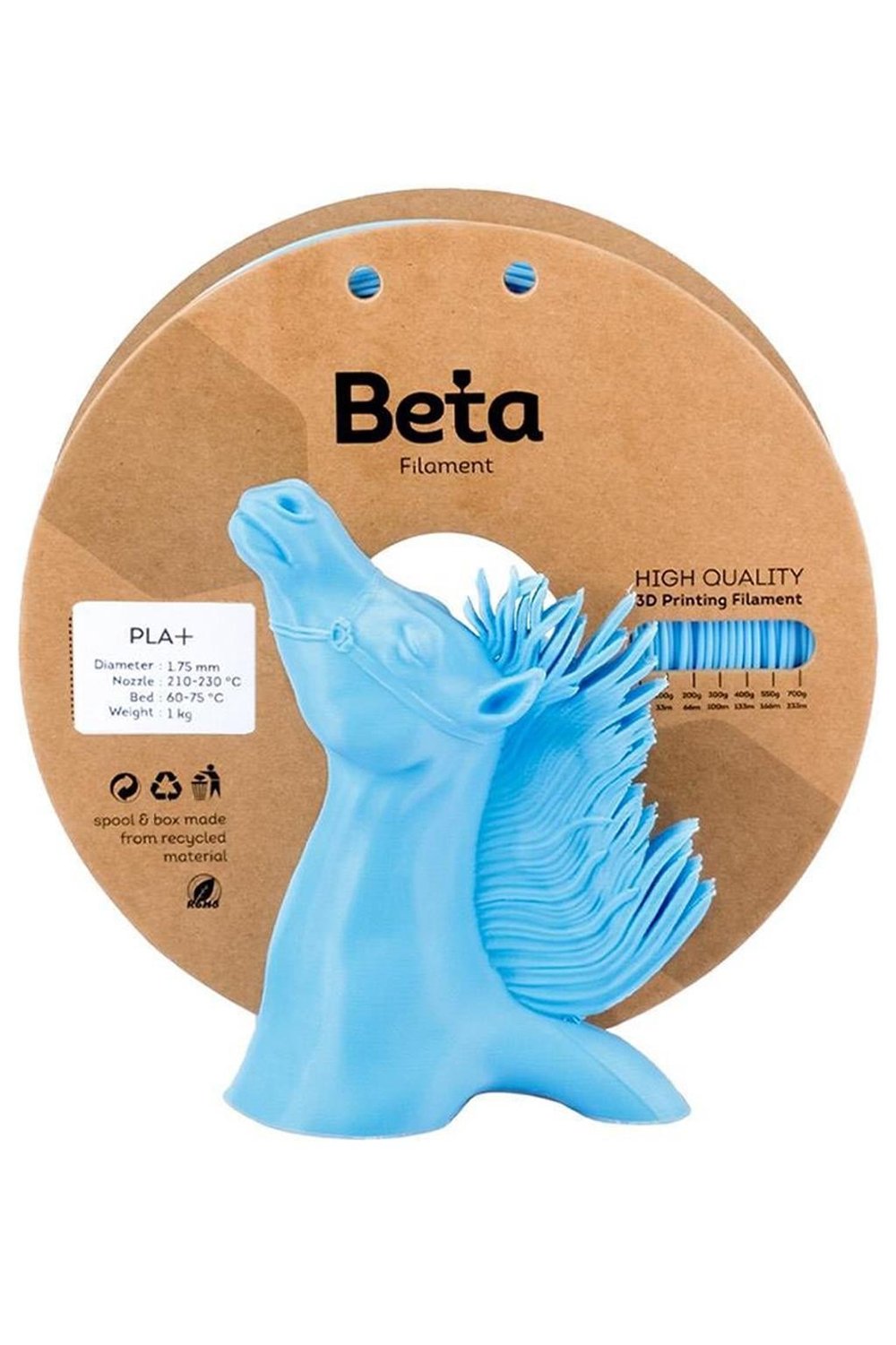 Beta PLA Plus Filament Gök Mavi 1.75mm 1000gr