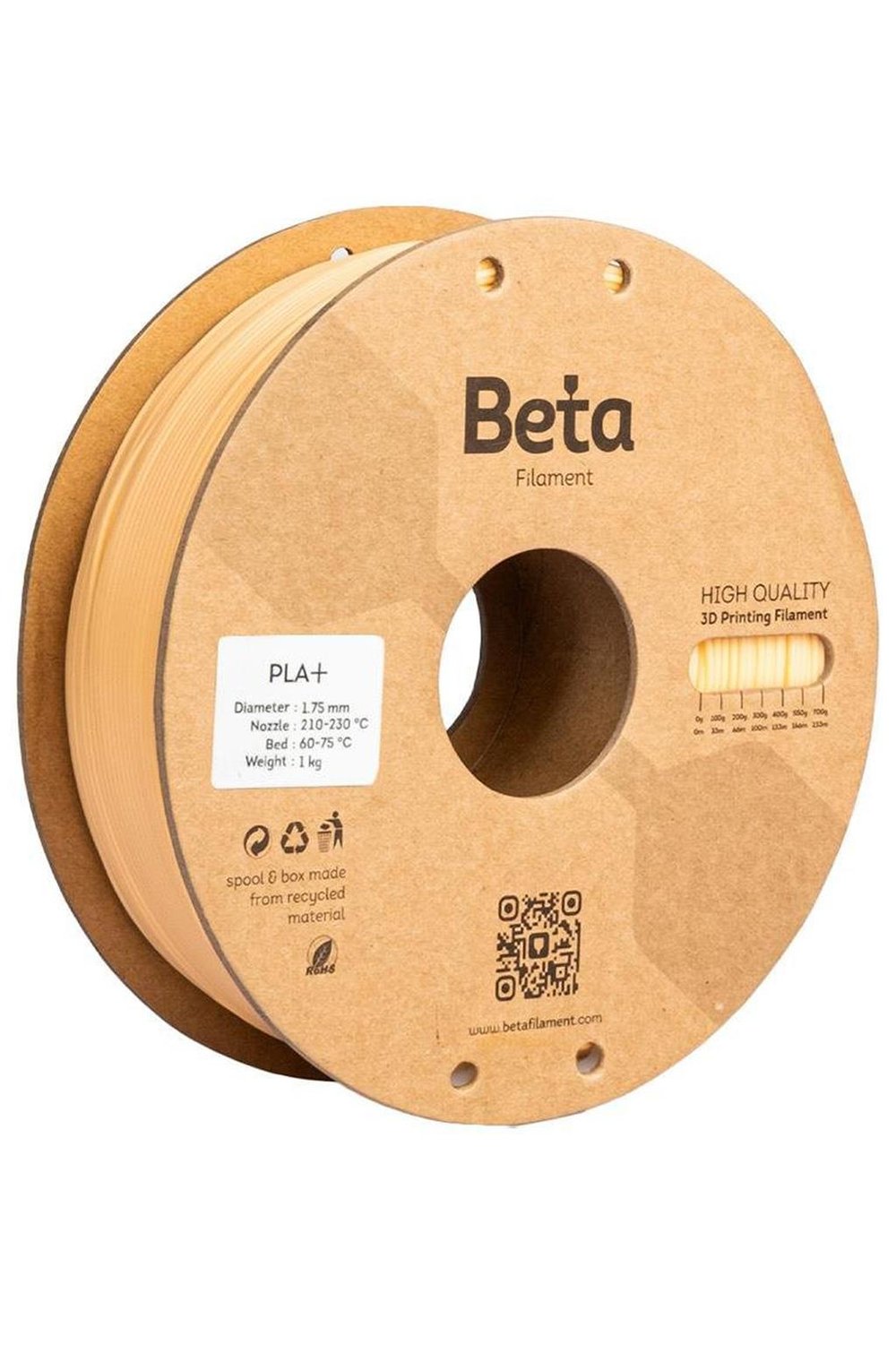 Beta PLA Plus Filament Krem 1.75mm 1000gr