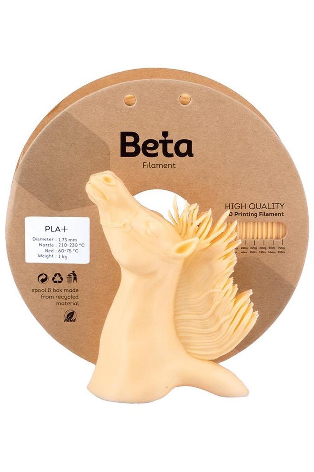 Beta PLA Plus Filament Krem 1.75mm 1000gr