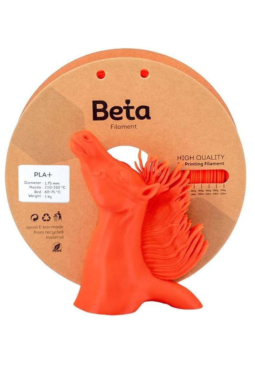 Beta PLA Plus Filament Mercan Turuncu 1.75mm 1000gr