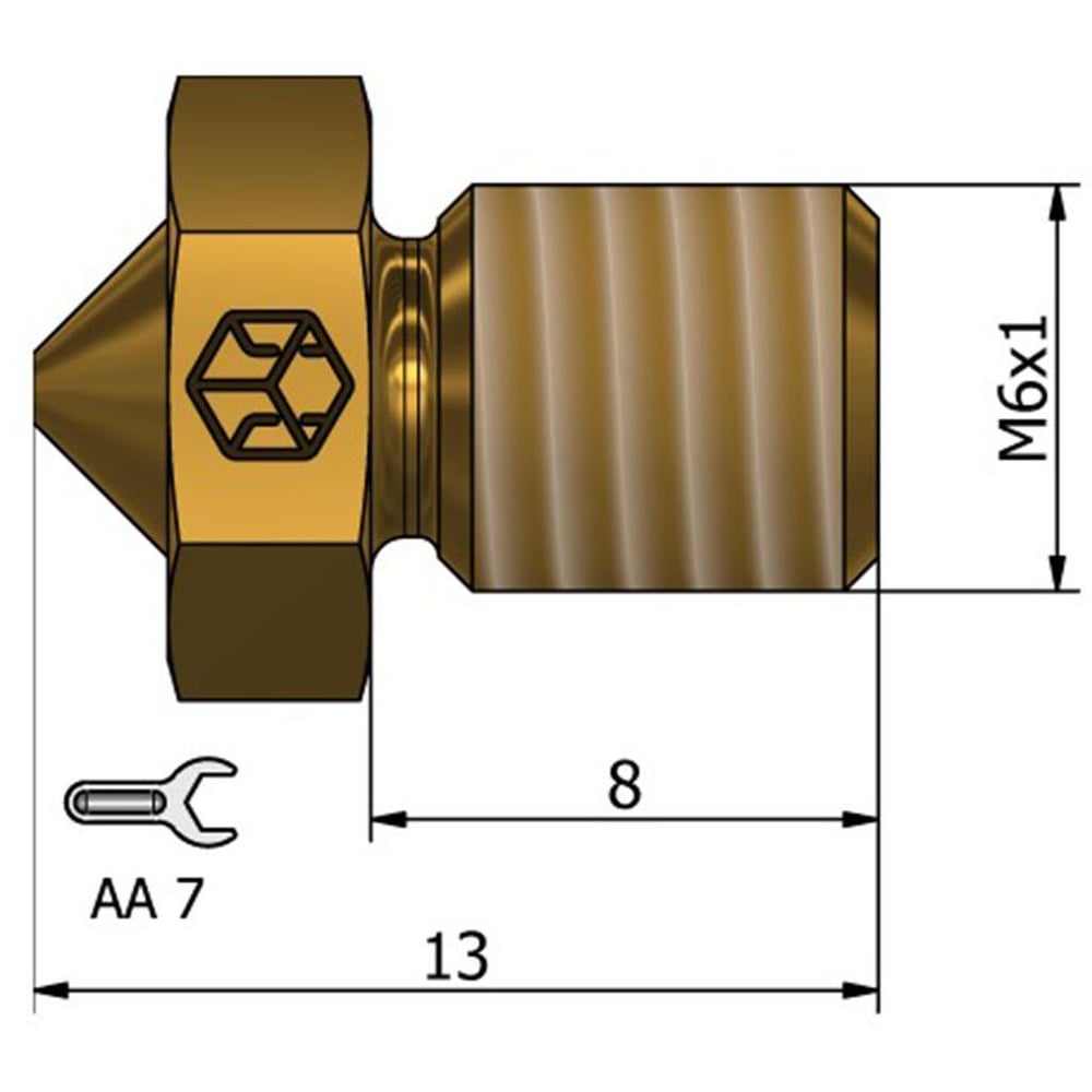 CSA E3D V6 Pirinç Nozzle(0.5mm)