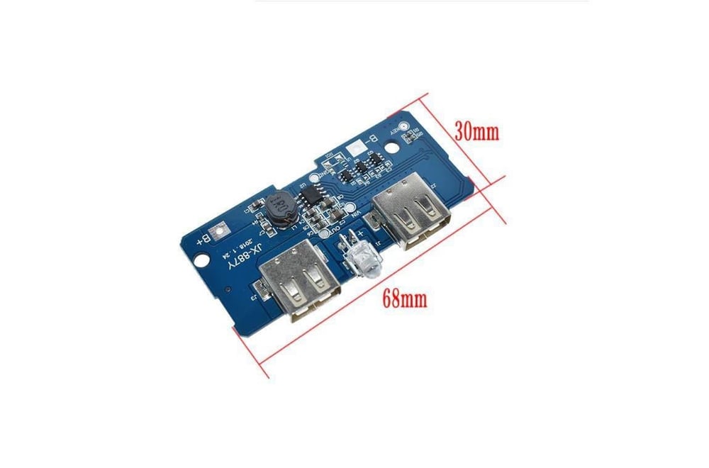 Çift USB Çıkışlı Power Bank Kartı(2.1A ve 1A Çıkışlı)