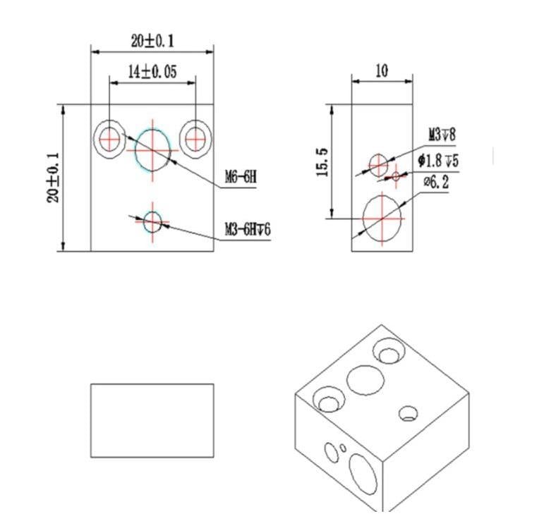 Creality Ender 3-Cr10 Isıtma Bloğu(Kare Blok)