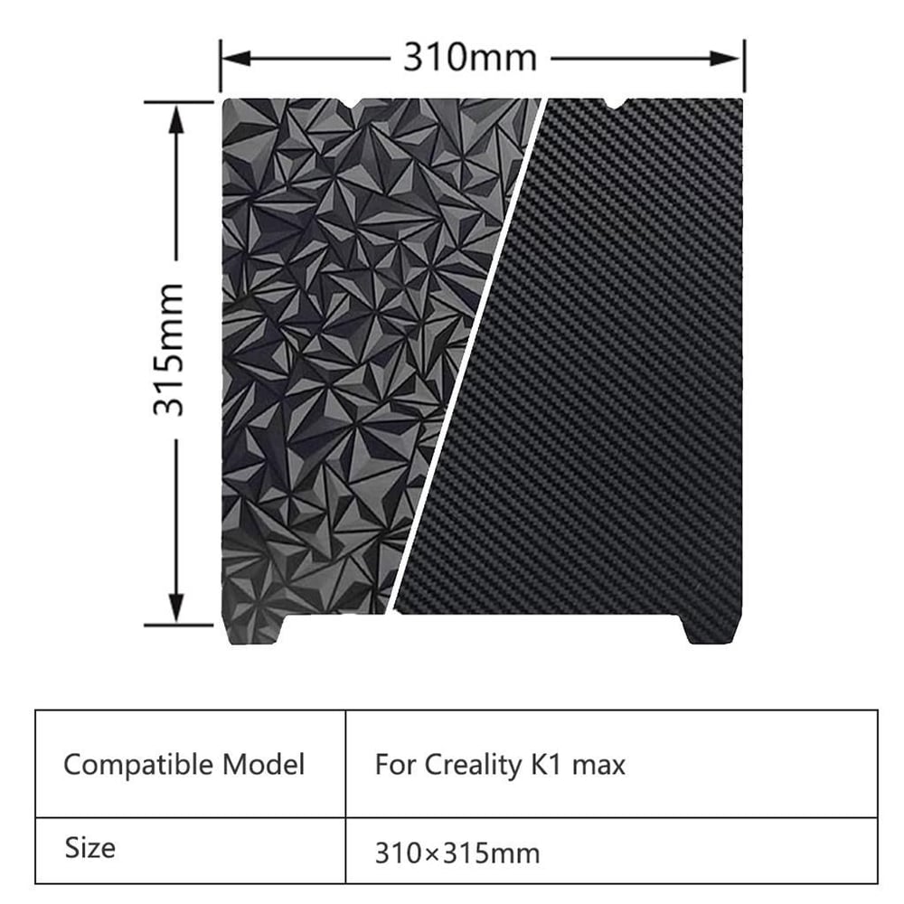 Creality K1 Max Çift Taraflı Peo-Pet Kaplı Yay Çeliği Tabla-310x315mm
