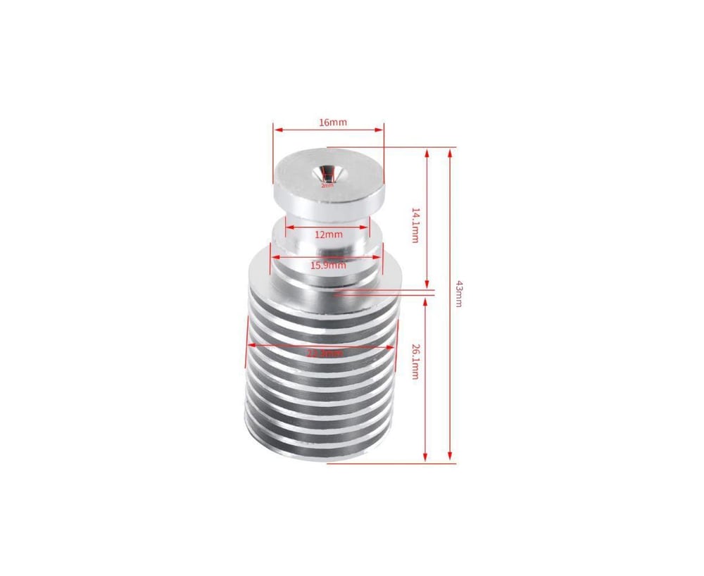 E3D V6 Alüminyum Soğutucu Gövde M6 Barrel Uyumlu(Gümüş)