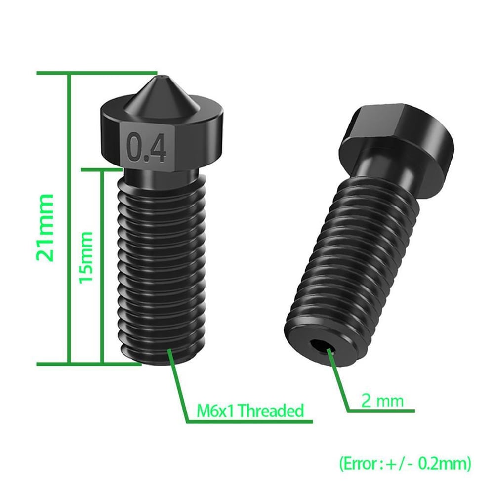 E3D Volcano Sertleştirilmiş Çelik Nozzle-X1-X2-Genius-Genius Pro-0.4mm