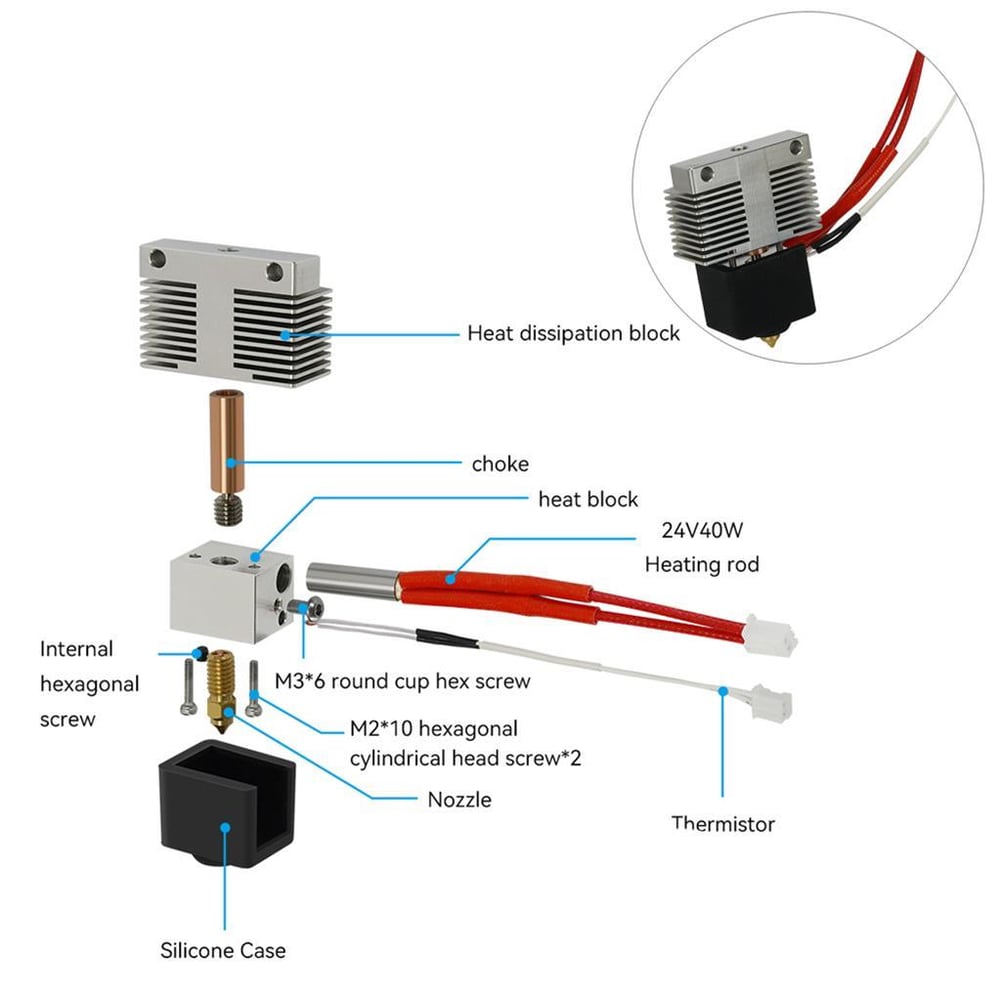 Elegoo Neptune 4-4 Pro Uyumlu Full Hotend Seti(Soğutucu Gövde Dahil)
