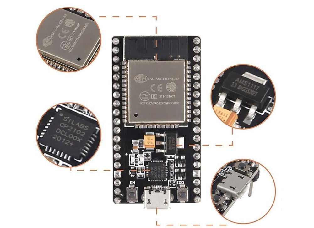 Esp32 38 Pin Micro Bluetooth+Wi-Fi Geliştirme Modülü