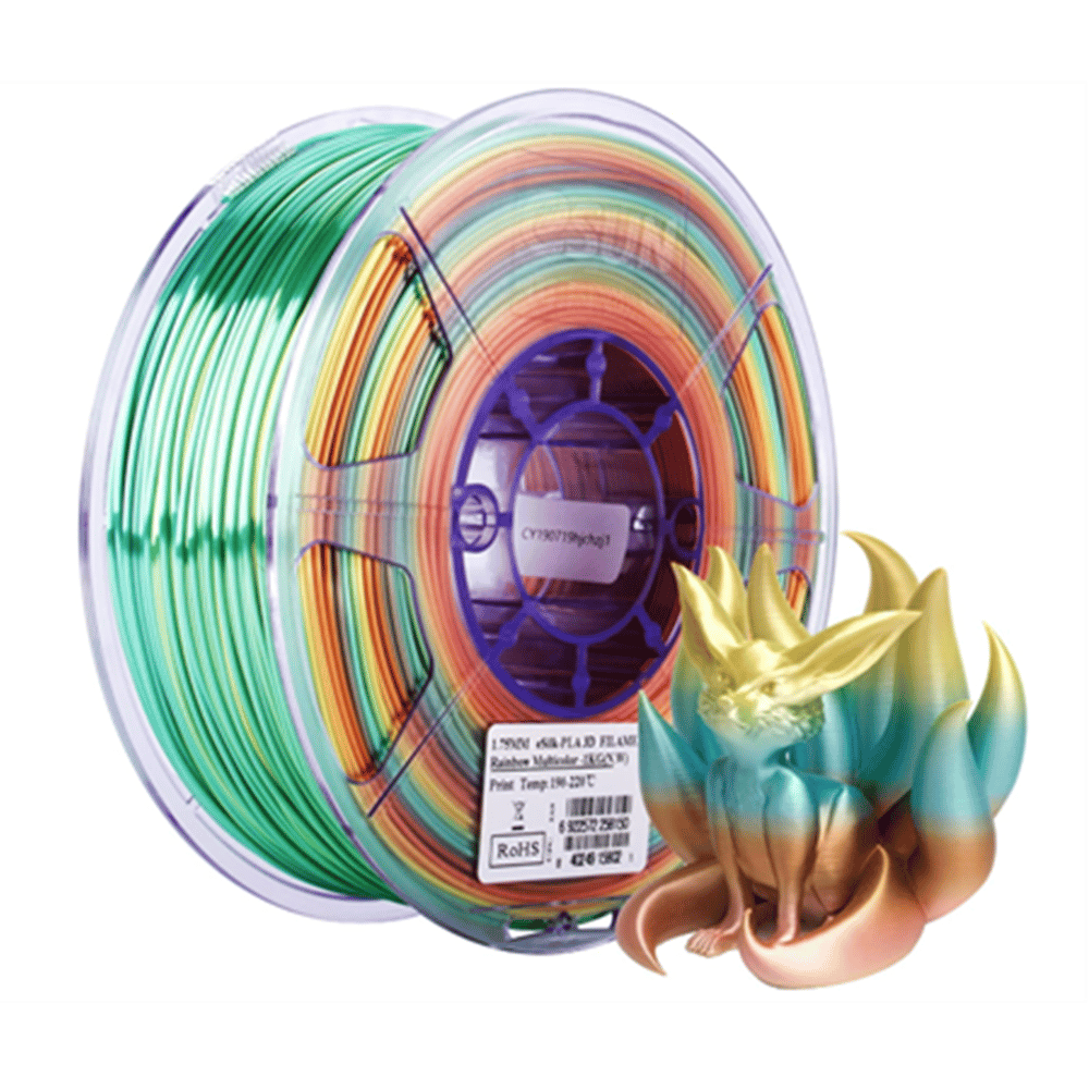Esun Silk Pla+ Filament Rainbow 1.75mm 1000gr