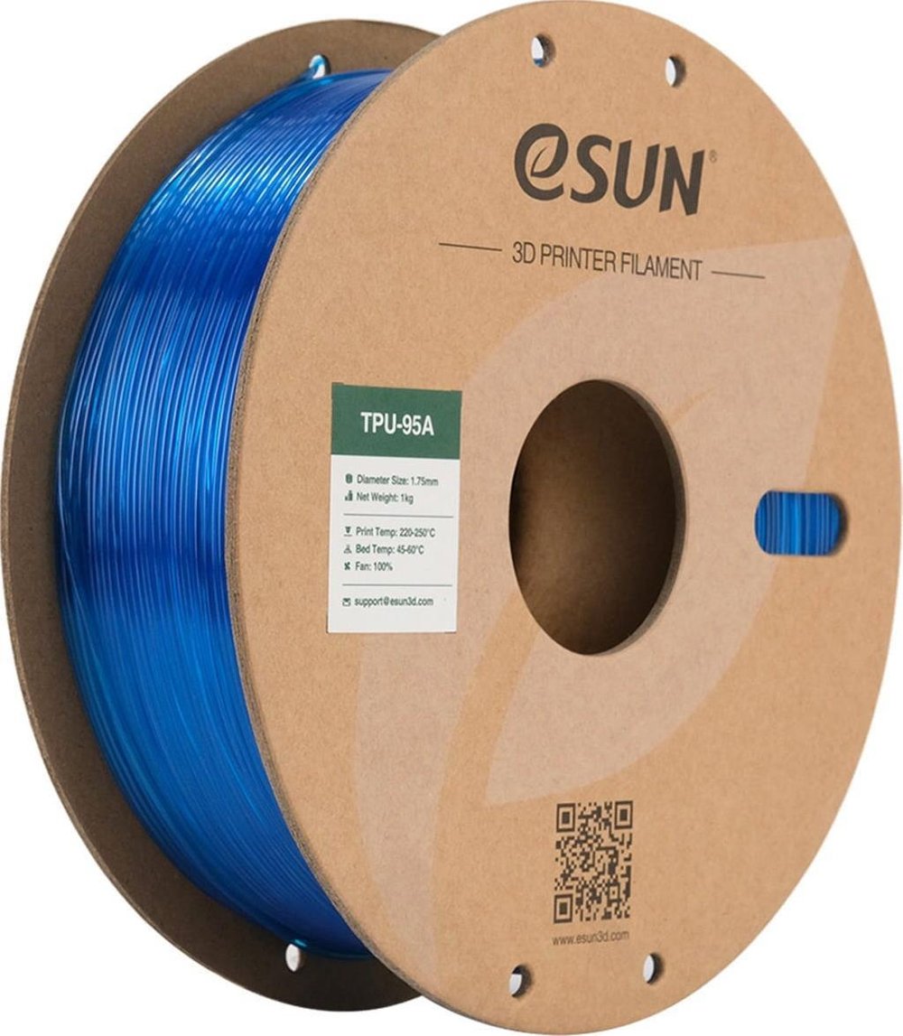 Esun TPU 95A Filament Transparan Mavi 1.75mm 1000gr