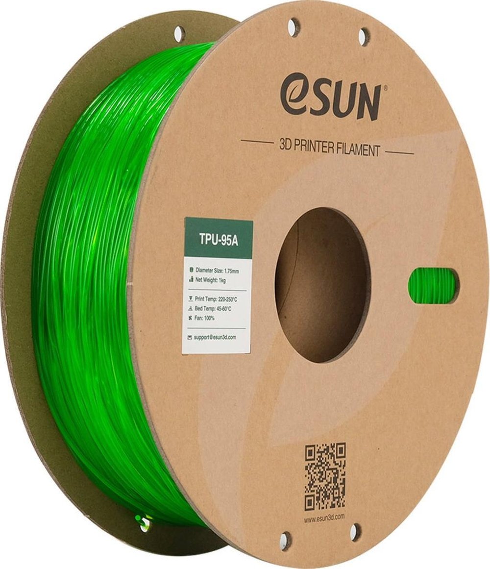 Esun TPU 95A Filament Transparan Yeşil 1.75mm 1000gr