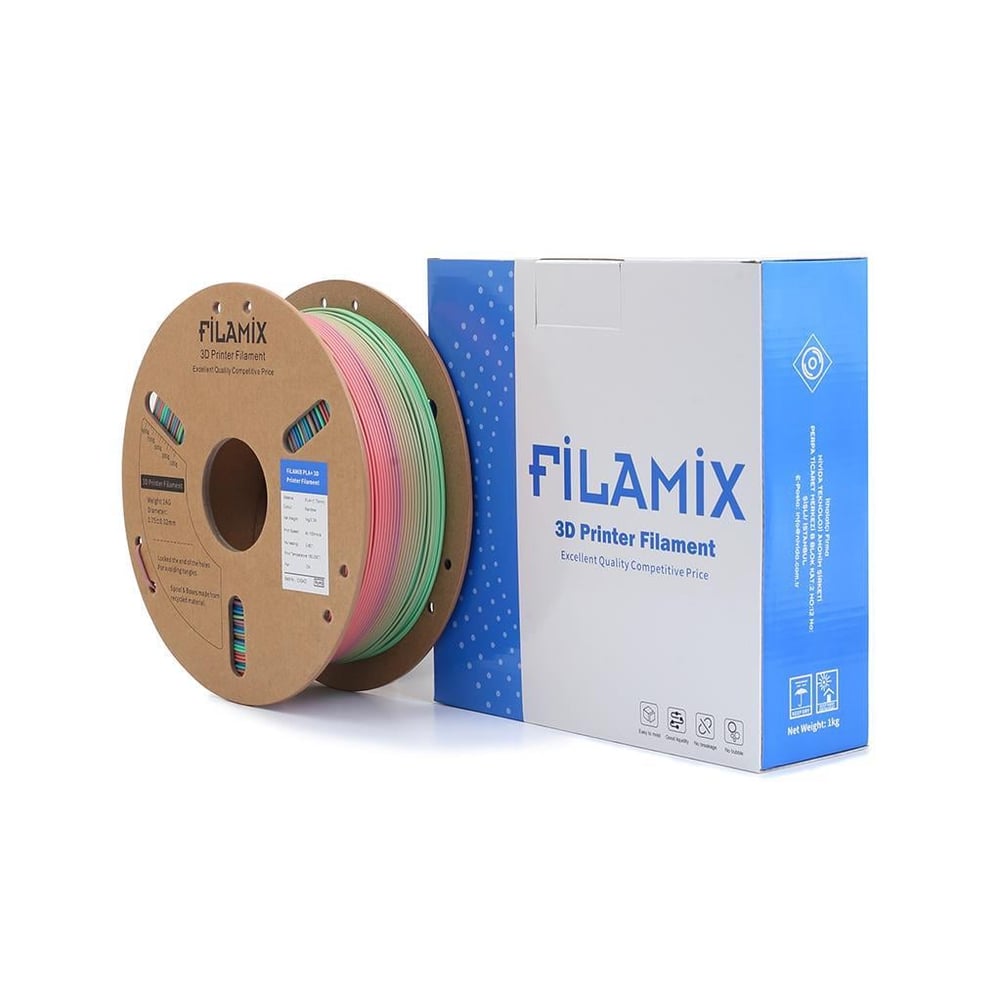 Filamix PLA+ Filament 1.75mm 1Kg (100mm/s) Rainbow