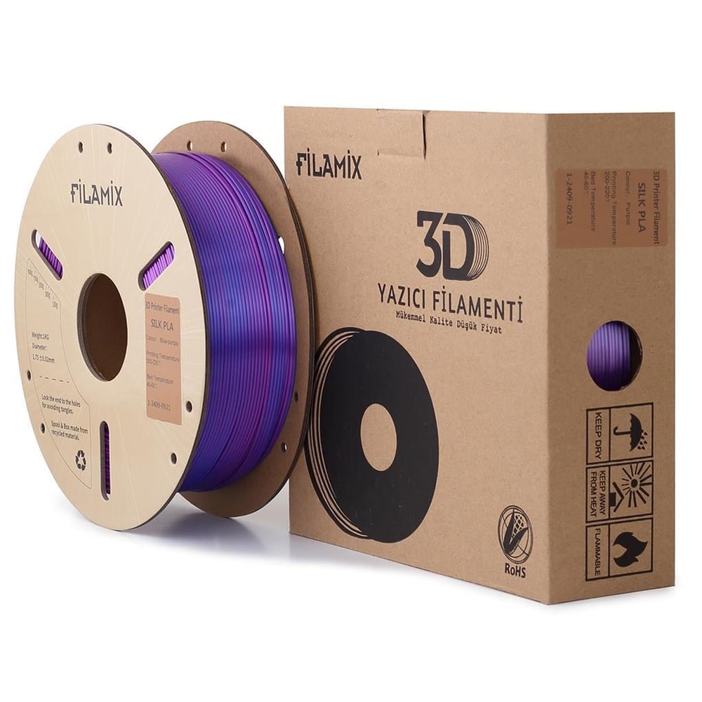 Filamix Silk Magic PLA Filament 1.75mm 1Kg-Mavi-Mor