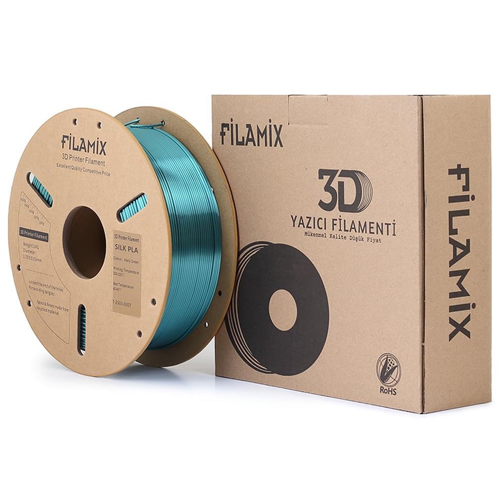 Filamix Silk PLA Filament 1.75mm 1Kg-Kutsal Yeşil
