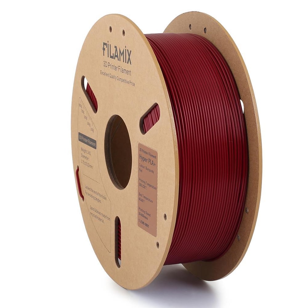 Filamix Yüksek Hızlı Hyper PLA+ Filament 1.75mm 1Kg-Bordo Kırmızı