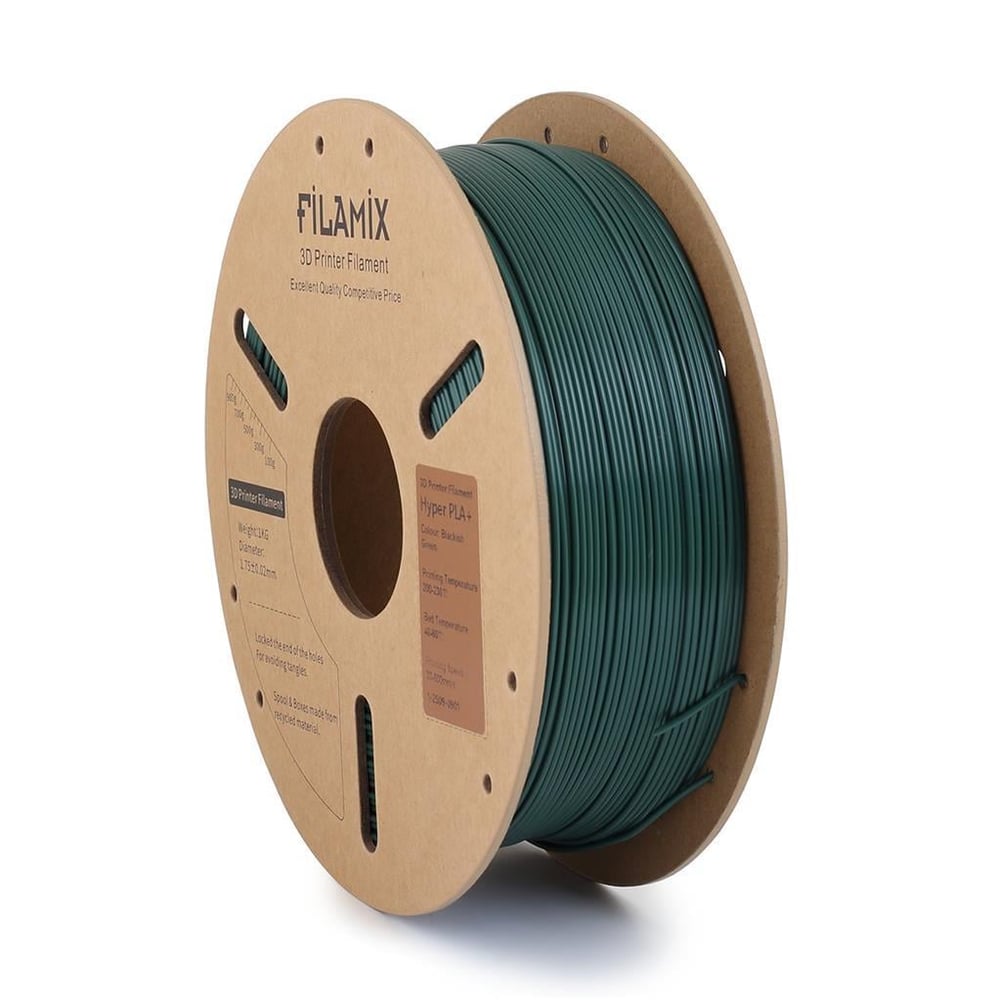Filamix Yüksek Hızlı Hyper PLA+ Filament 1.75mm 1Kg-Siyahımsı Yeşil