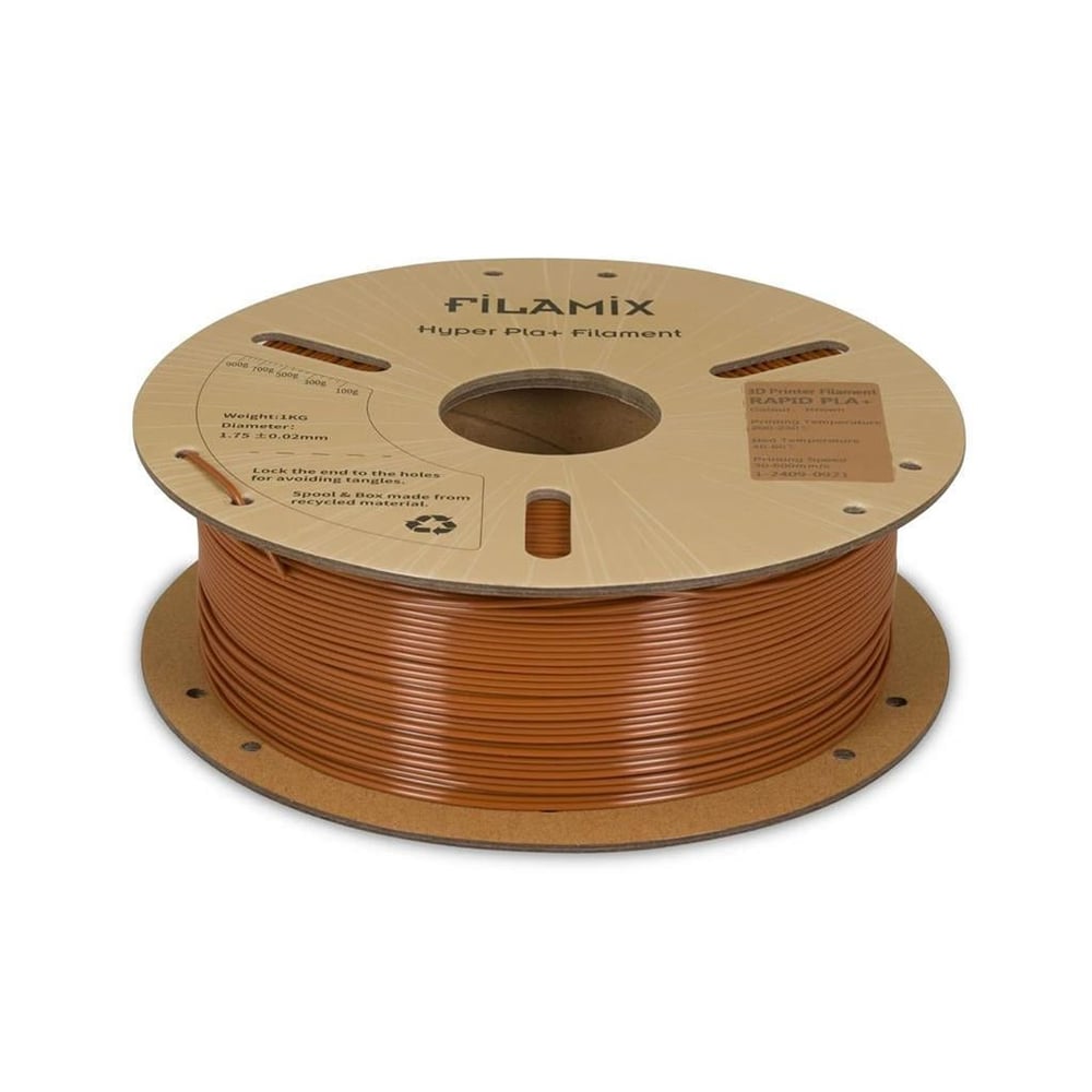 Filamix Yüksek Hızlı Hyper PLA+ Filament 1.75mm 1Kg-Kahverengi