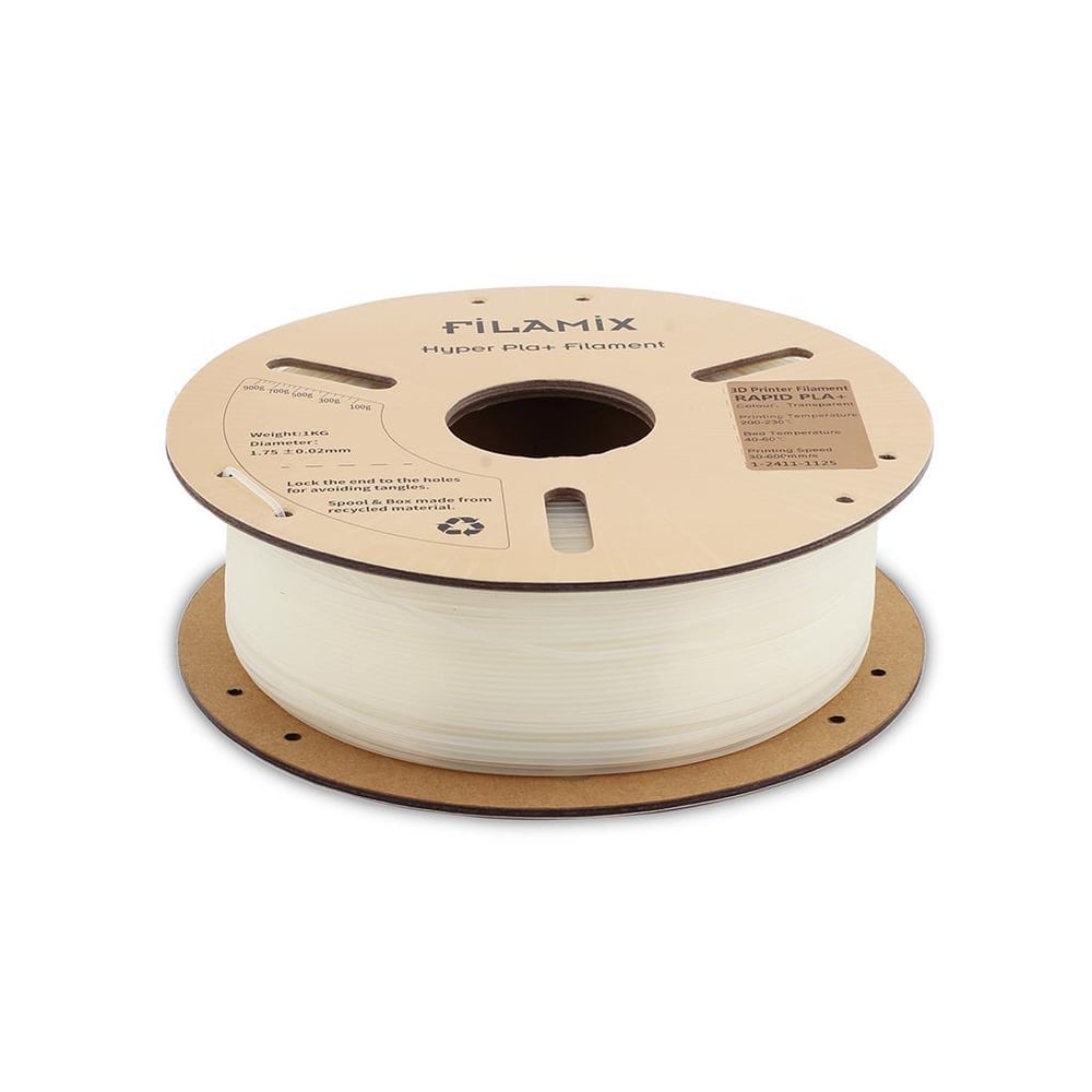 Filamix Yüksek Hızlı Hyper PLA+ Filament 1.75mm 1Kg-Transparan