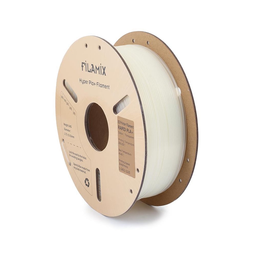 Filamix Yüksek Hızlı Hyper PLA+ Filament 1.75mm 1Kg-Transparan