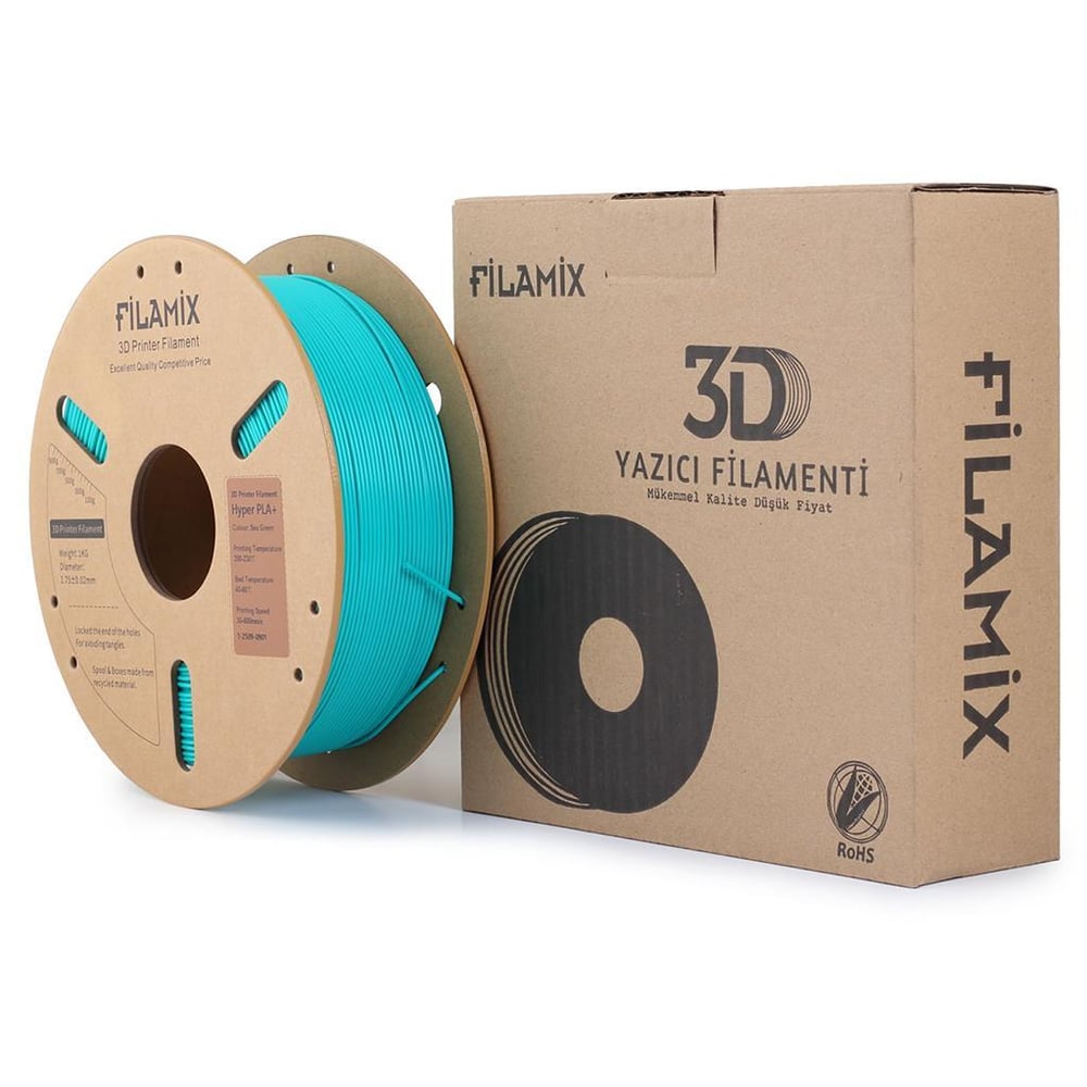 Filamix Yüksek Hızlı Hyper PLA+ Filament 1.75mm 1Kg-Deniz Yeşili