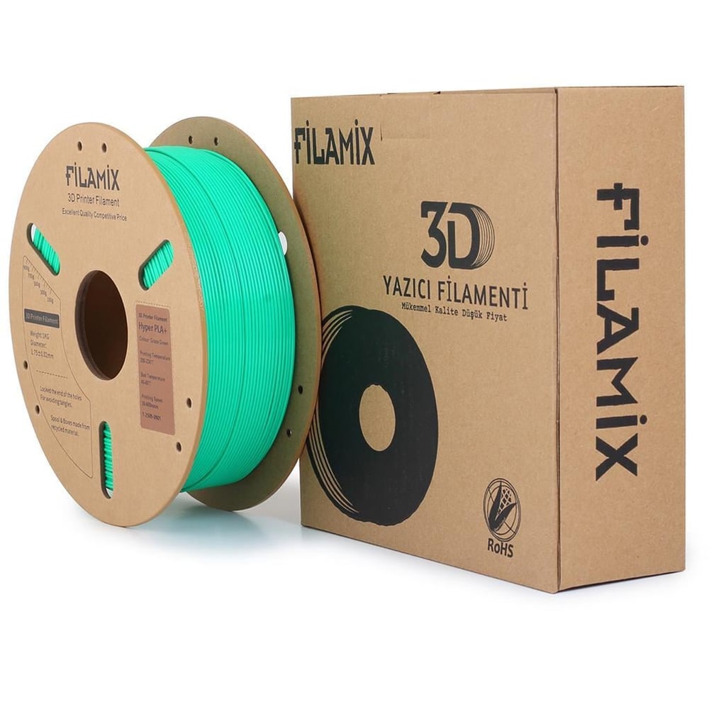 Filamix Yüksek Hızlı Hyper PLA+ Filament 1.75mm 1Kg-Çimen Yeşil