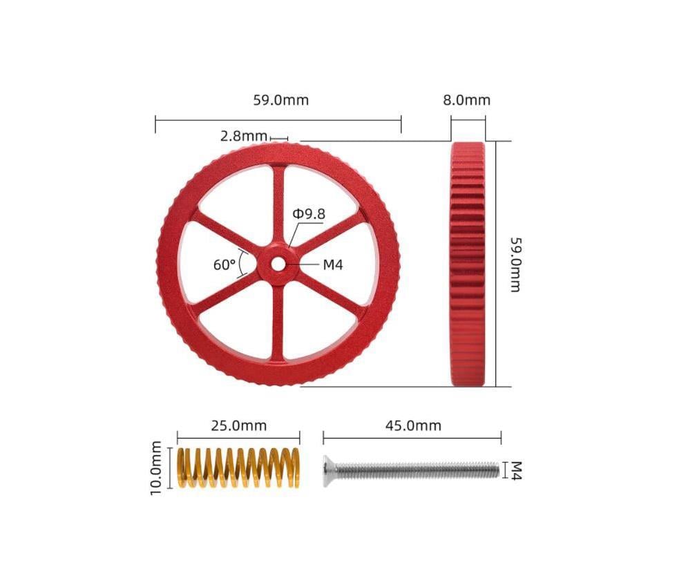 Isıtıcı Tabla Kalibrasyon Metal Yay Seti 25 mm Sarı Yay(4 Lü Set)