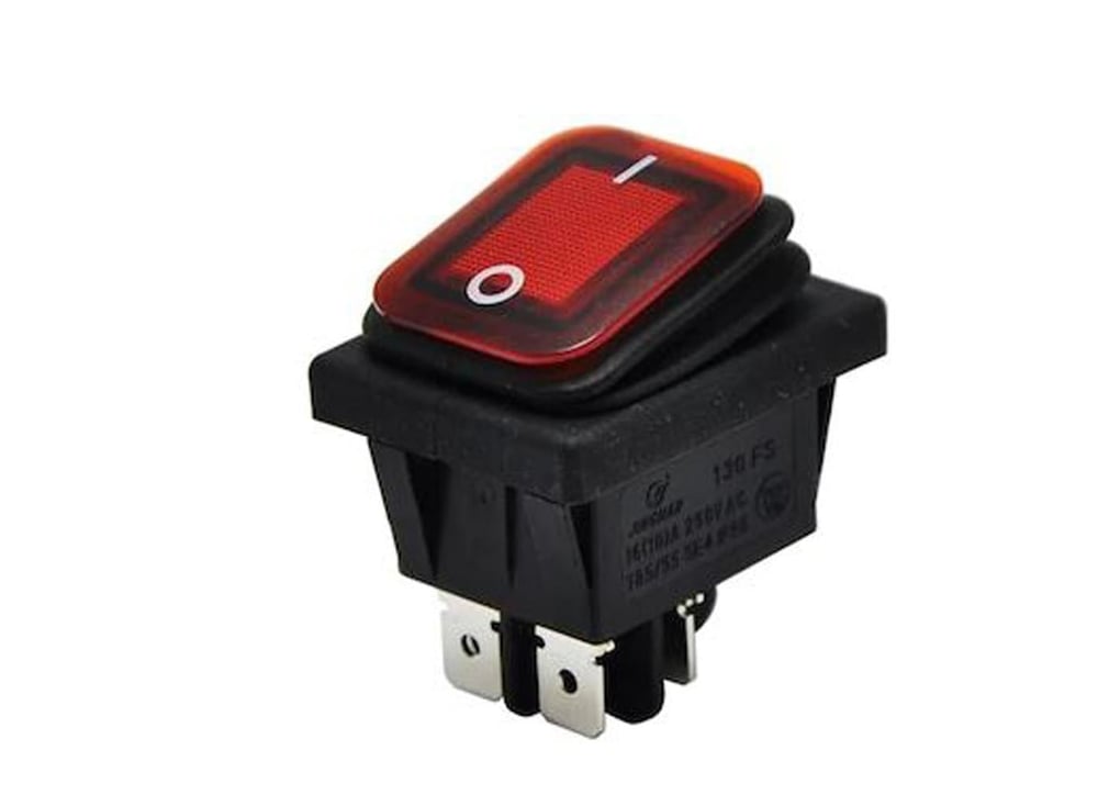 KCD2 201 Su Geçirmez Siyah ON-OFF Anahtar 4 Pin(Kırmızı)