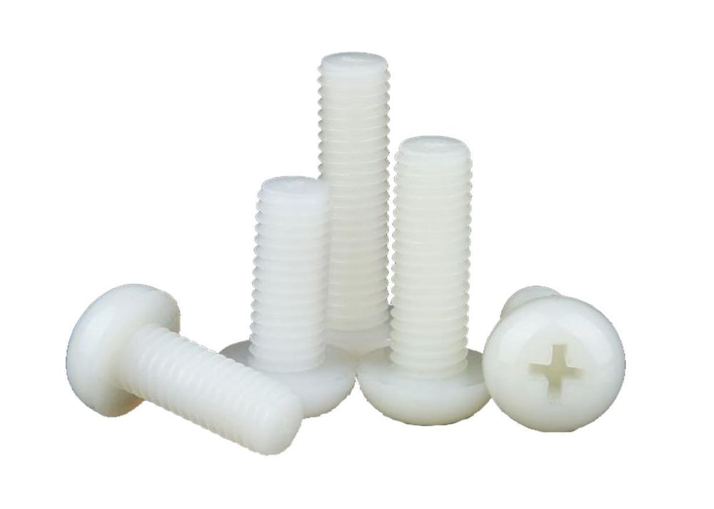 M3x16mm Yıldız Başlı Plastik Vida Beyaz(50 Adet)