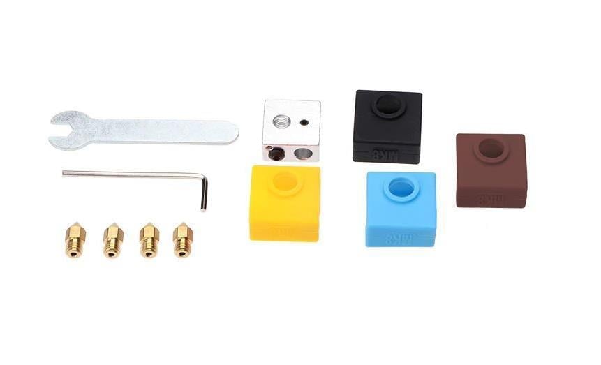 Mk8 Kare Blok+Nozzle+Silikon Çorap Seti