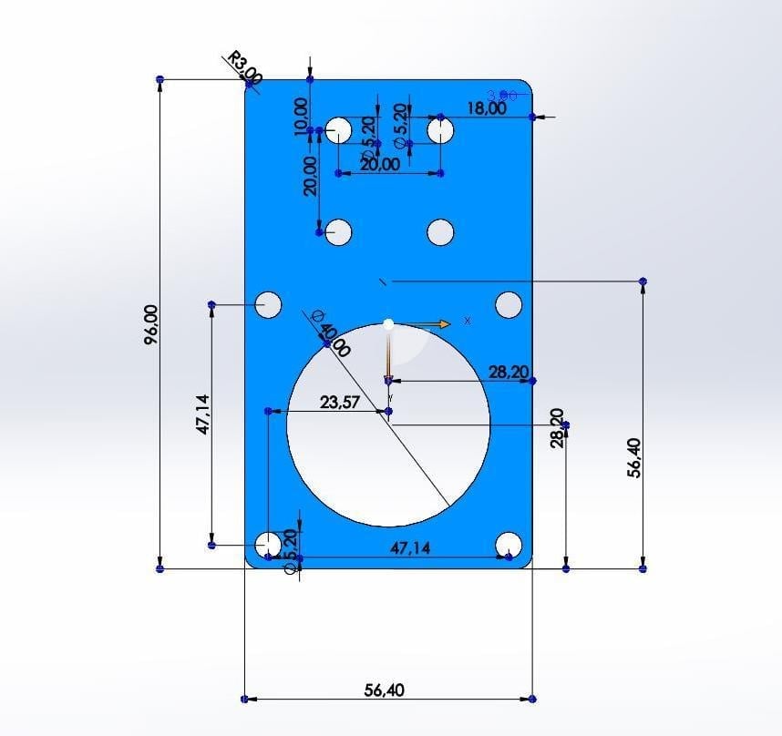 Nema 23 Düz Motor Tutucu Siyah(20x20-20x40  Sigma Profil İçin)