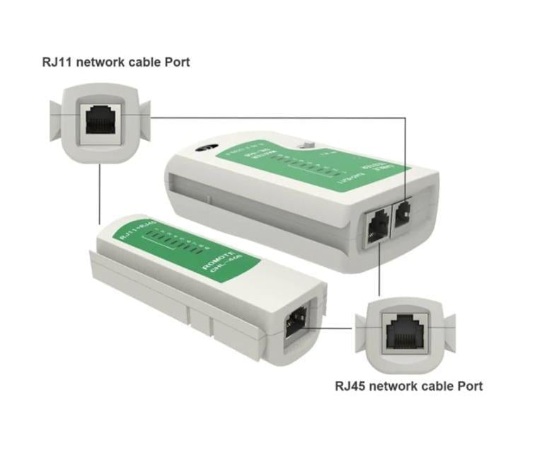 Network Tester RJ45-RJ11 ADSL İnternet Kablo Test Cihazı Cat5-6