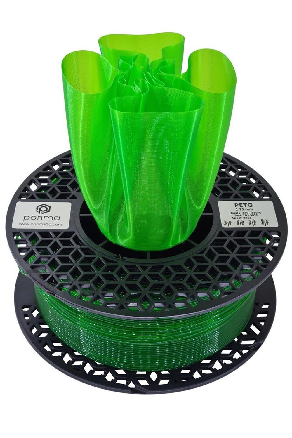 Porima  PETG TRANSPARAN 1.75mm Neon Yeşil Filament 1 Kg
