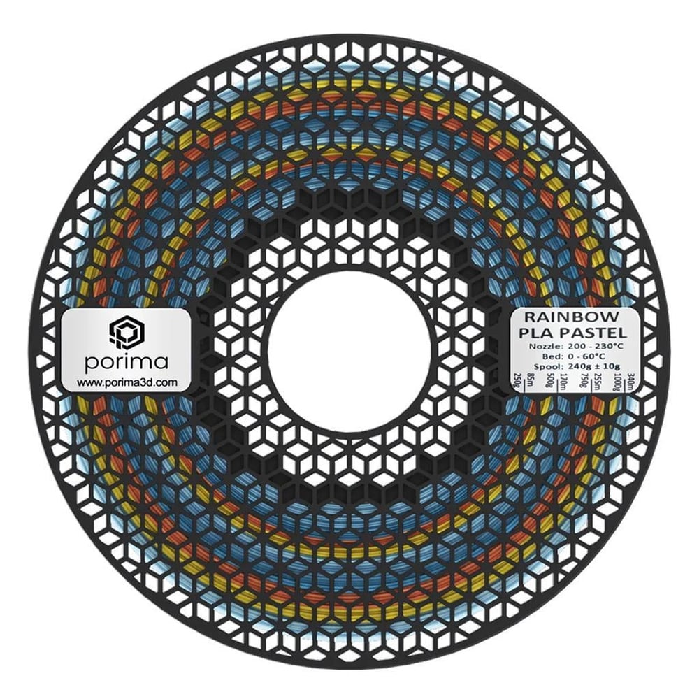 Porima PLA 1.75mm Pastel Rainbow Filament 1Kg