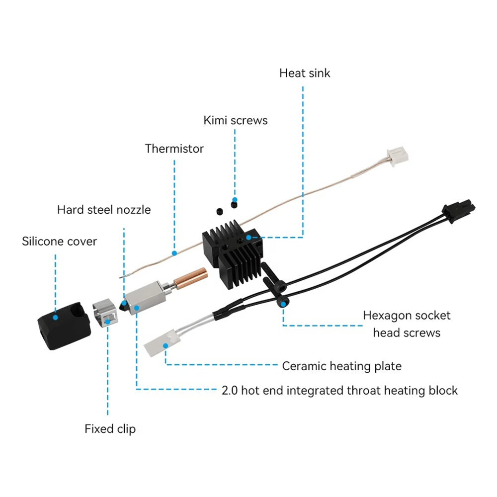 Qidi Tech X Plus 3-X Max 3-X Smart Yükseltilmiş Hotend Kiti