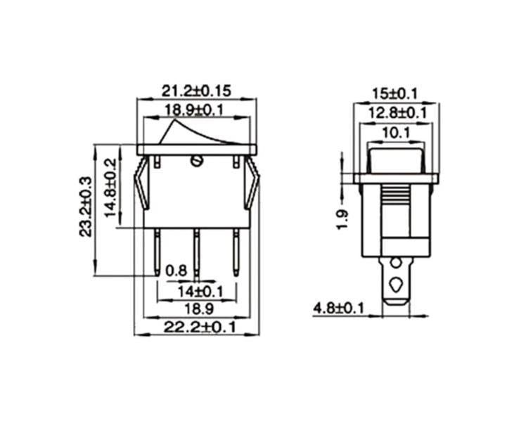 Rocker On-Off Anahtar(6A 250V 2 Pin)