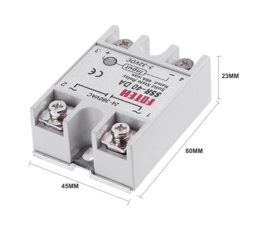 SSR-40DA (40A) Solid State Röle (Geliştirme Kartlarıyla Uyumlu)