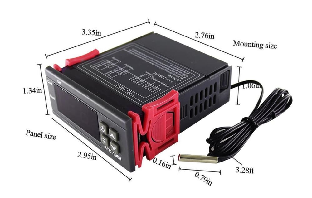 STC-1000 110-220V AC 2 Kanallı Dijital Termostat