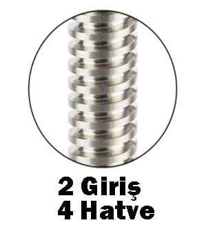 T8 4 Hatve Trapez Mil+Somun(300mm)