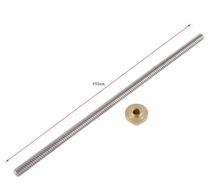 T8 8 Hatve Trapez Mil+Somun(450mm)