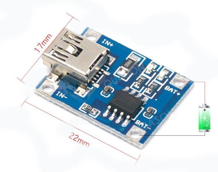 TP4056 1A Lipo – Li-on Pil Şarj Devresi Mini USB(Sarj Korumalı)