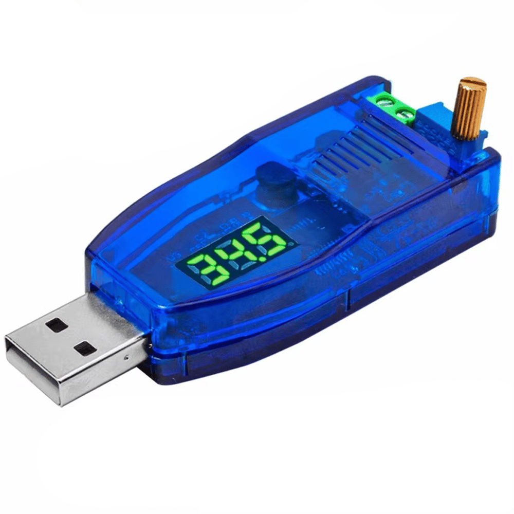 USB 5V Girişli 1-3.3-9-12-24V DC-DC Ayarlanabilir Voltaj Düşürücü ve Yükseltici-Yeşil Led