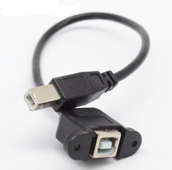 USB B Erkek to USB B Dişi Uzatma Kablosu - Panel Tipi - 30cm
