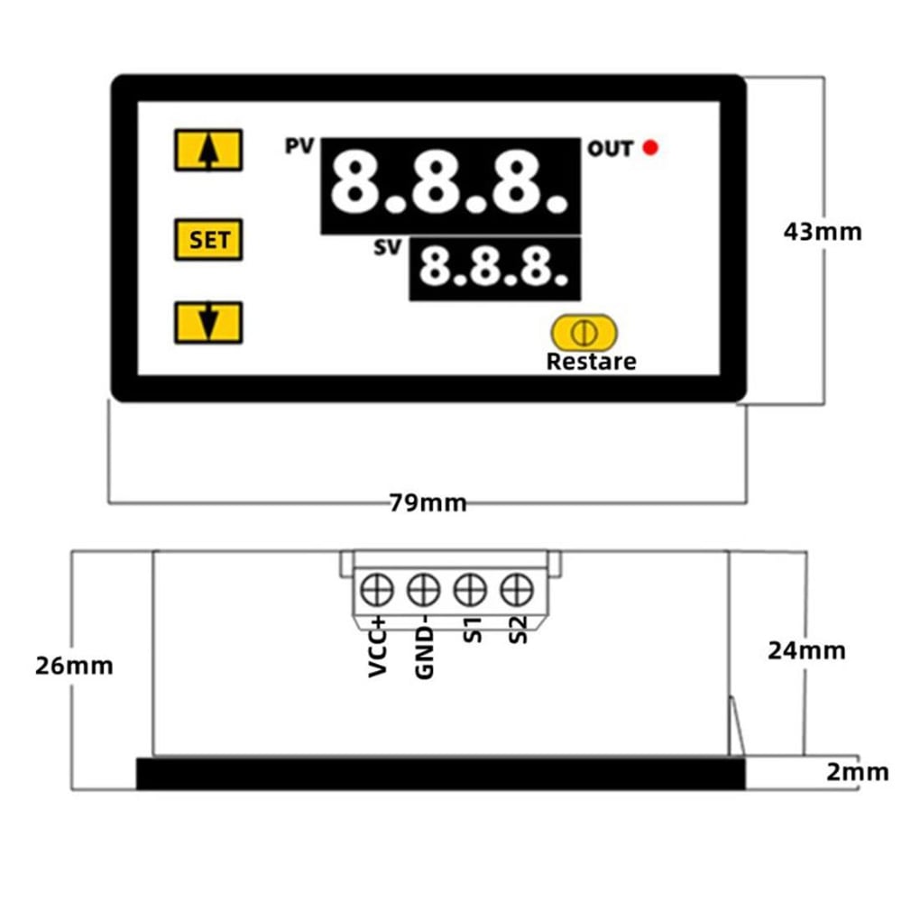 W3230 Röle Çıkışlı Dijital Termostat 220V Sıcaklık Kontrol Cihazı