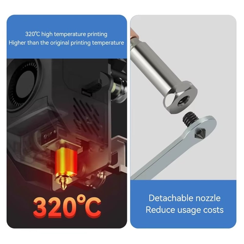 Anycubic Kobra 3 Max Bi Metal Değiştirilebilir Sertleştirilmiş Çelik Nozzle-0.4mm