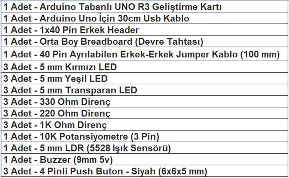Arduino Mini Başlangıç Seti