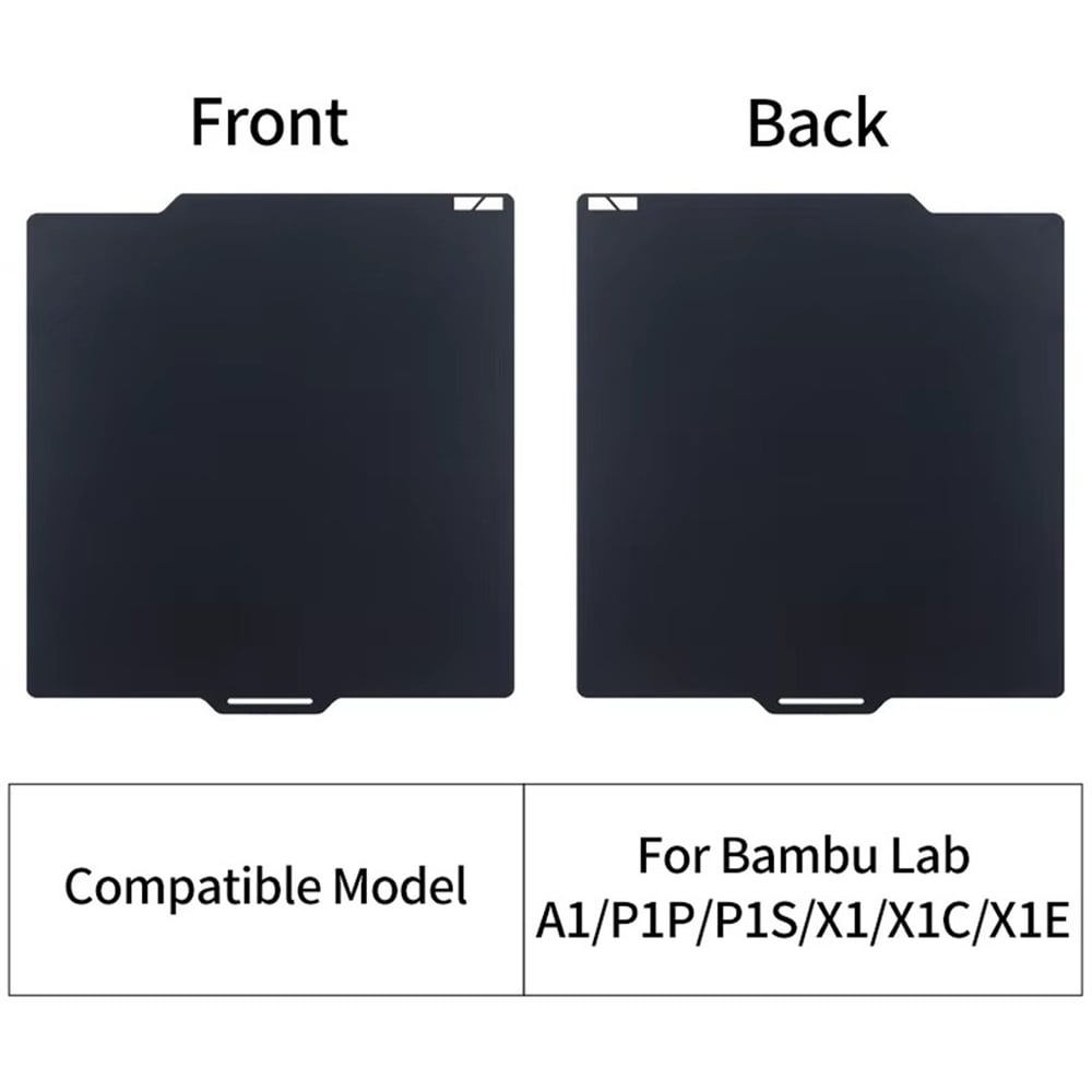 Bambu Lab X1 P1 A1 Çift Taraflı Epoxy Reçine Kaplı Yay Çeliği Tabla-257x257mm