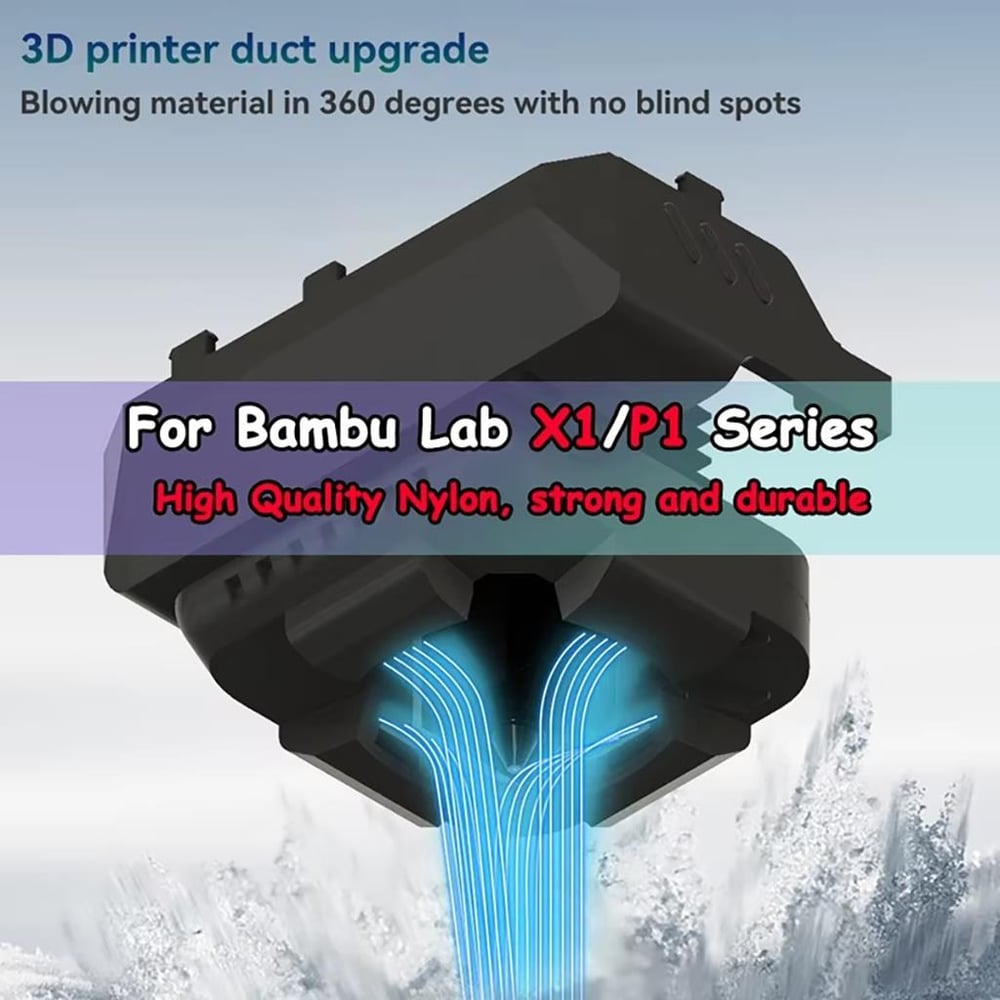 Bambu Lab X1-P1 Serisi Geliştirilmiş Dört Yollu Parça Fan Klavuzu