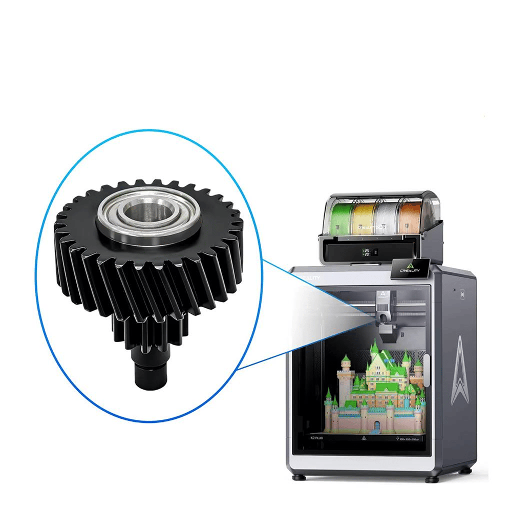 Creality K2 Serisi Geliştirilmiş Extruder Motor Dişlisi-Full Metal Şanzıman Dişlisi